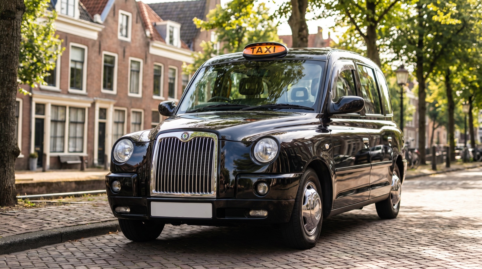 Authentieke zwarte Londense taxi van Autobuddy